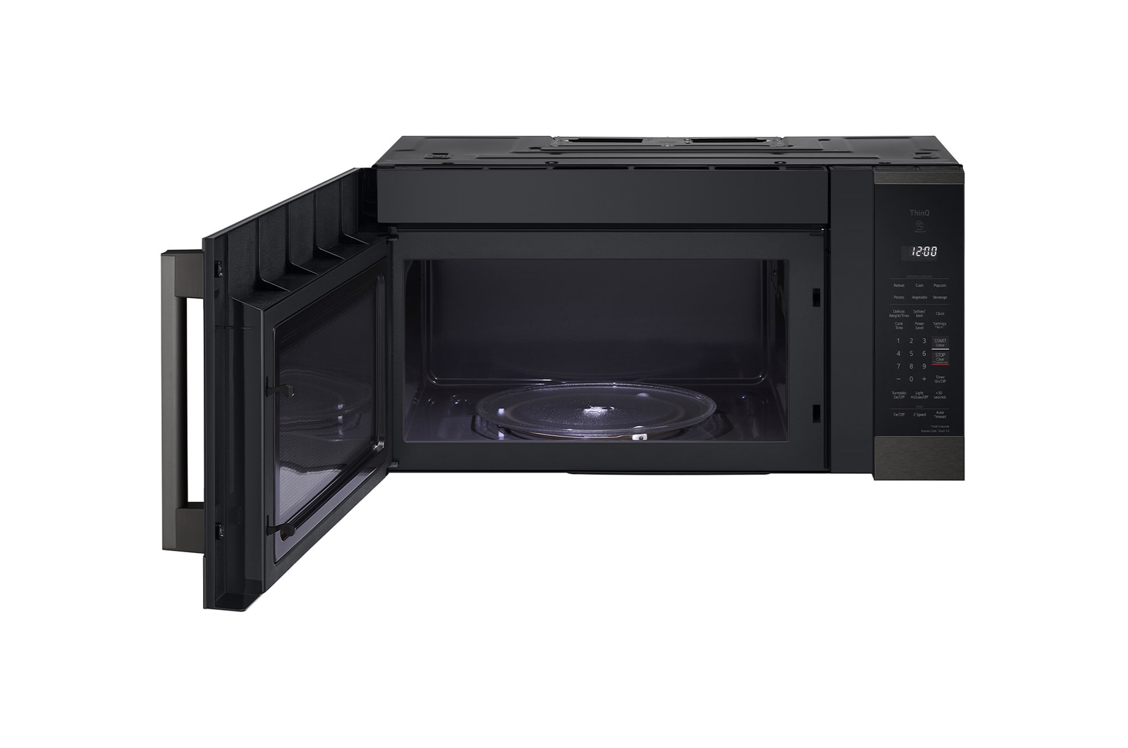 LG 1.8 cu ft.Over the Range Microwave Oven | Sensor Cook, Auto Cook, 300 CFM Ventilation, EasyClean®& Smart, Black Stainless, MVEM1825Z