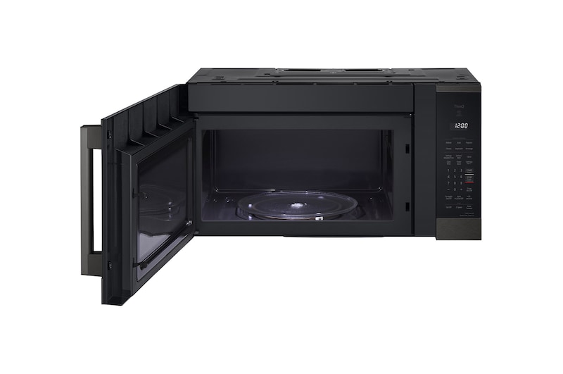 LG 1.8 cu ft.Over the Range Microwave Oven | Sensor Cook, Auto Cook, 300 CFM Ventilation, EasyClean®& Smart, Black Stainless, MVEM1825Z