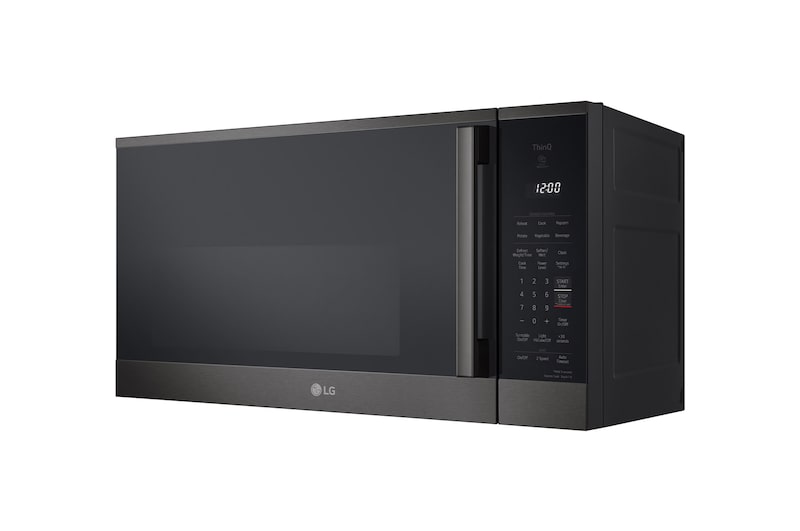 LG 1.8 cu ft.Over the Range Microwave Oven | Sensor Cook, Auto Cook, 300 CFM Ventilation, EasyClean®& Smart, Black Stainless, MVEM1825Z
