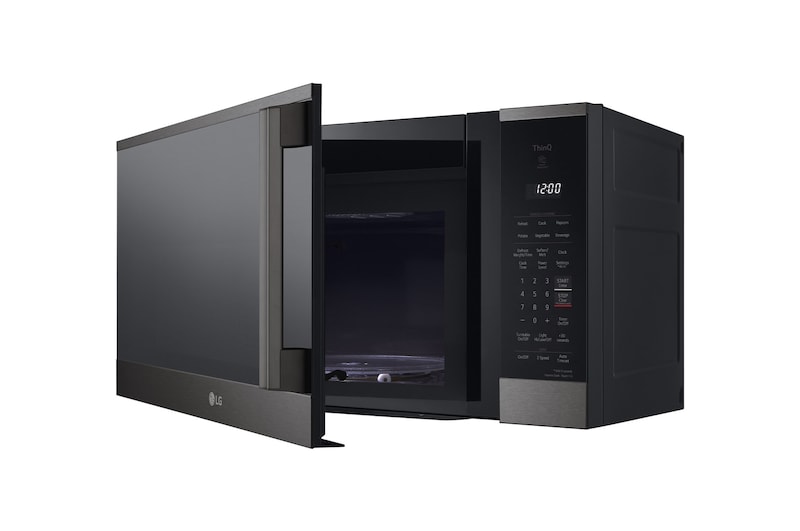 LG 1.8 cu ft.Over the Range Microwave Oven | Sensor Cook, Auto Cook, 300 CFM Ventilation, EasyClean®& Smart, Black Stainless, MVEM1825Z
