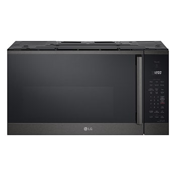 Front view of 1.8 cu ft.Over the Range Microwave Oven | Sensor Cook, Auto Cook, 300 CFM Ventilation, EasyClean®& Smart, Black Stainless MVEM1825Z