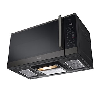 LG 1.8 cu ft.Over the Range Microwave Oven | Sensor Cook, Auto Cook, 300 CFM Ventilation, EasyClean®& Smart, Black Stainless, MVEM1825Z