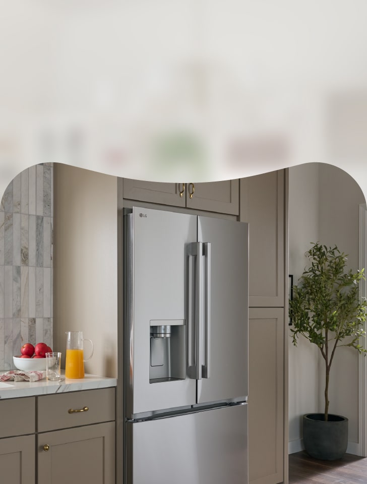 Modern kitchen with an LG stainless steel French-door refrigerator