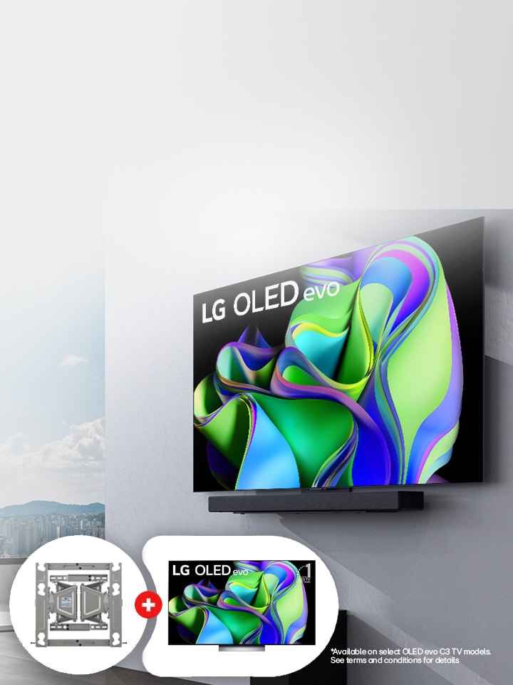 Buy an LG OLED evo C3 TV and get a TV wall bracket for free