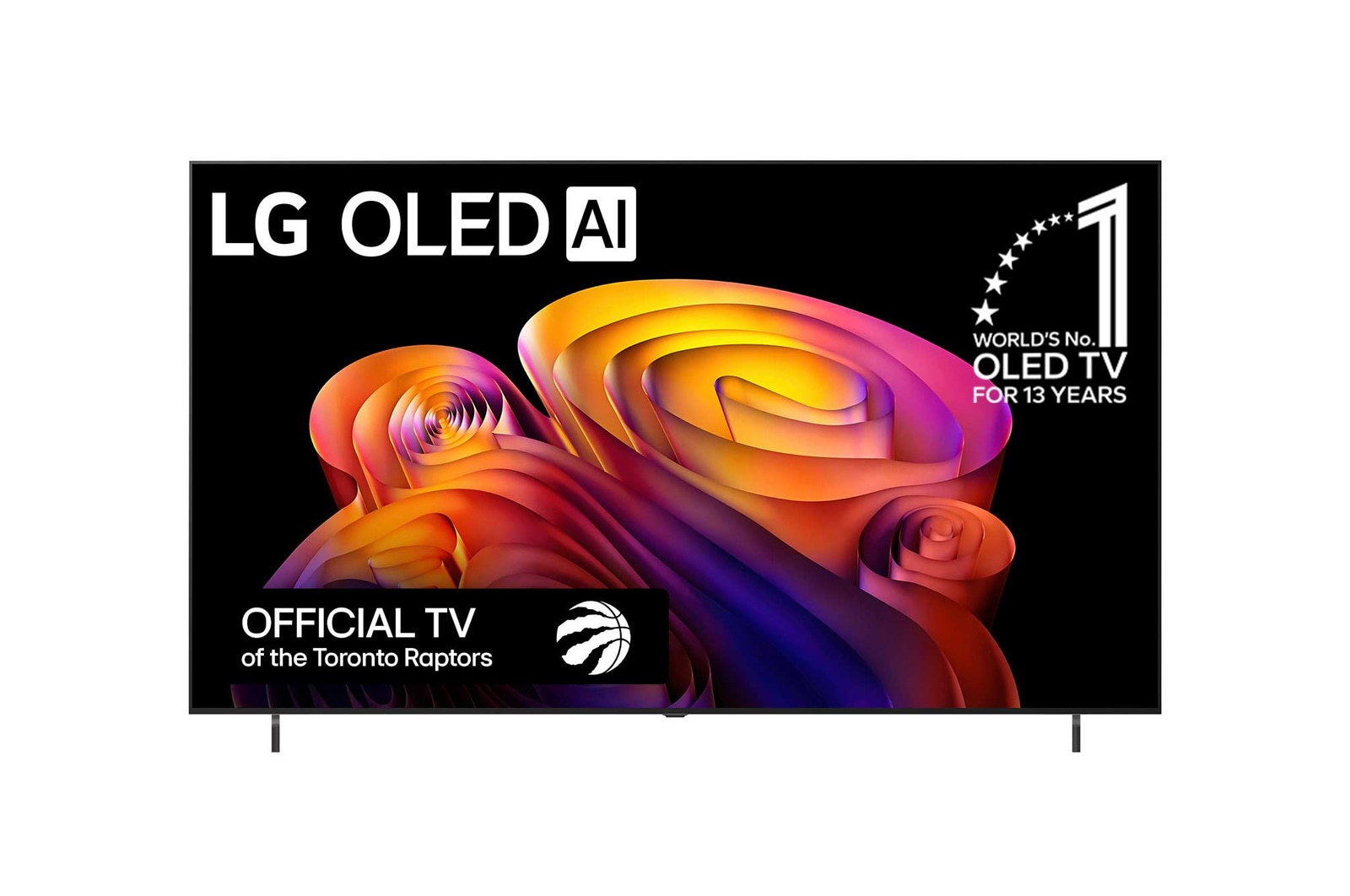 Front view of 65 Inch LG OLED AI B6E 4K Smart TV 2026 OLED65B6EUA