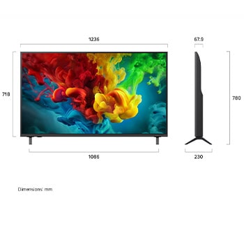 LG QNED evo AI QNED82 Mini LED with Dynamic QNED Color Pro fills the screen with vivid, fluid bursts of multicolored, paint-like motion, showcasing enhanced color vibrancy certified for 100% Color Volume.