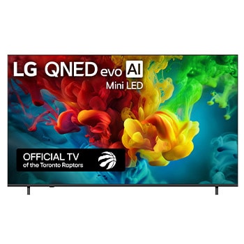 Front view of 85 inch LG QNED evo AI QNED82 Mini LED 4K Smart TV 2026 85QNED82BUA