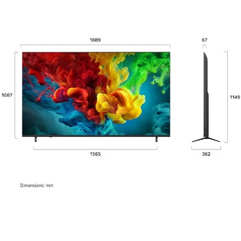 LG QNED evo AI QNED82 Mini LED Ultra Big TV shows an intense, large-scale soccer play with refined picture quality and vivid colors as a family cheers together from sofas in a living room.