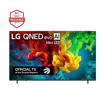 Front view of 85 inch LG QNED evo AI QNED82 Mini LED 4K Smart TV 2026 85QNED82BUA