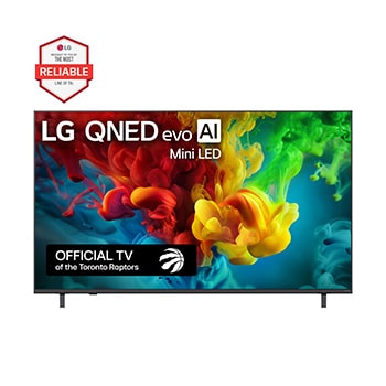Front view of 65 inch LG QNED evo AI QNED82 Mini LED 4K Smart TV 2026 65QNED82BUA