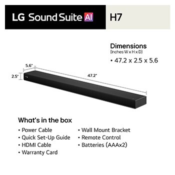 LG Sound Suite H7: All-in-one Soundbar for 9.1.6 Spatial Sound & Dolby Atmos FlexConnect, H7