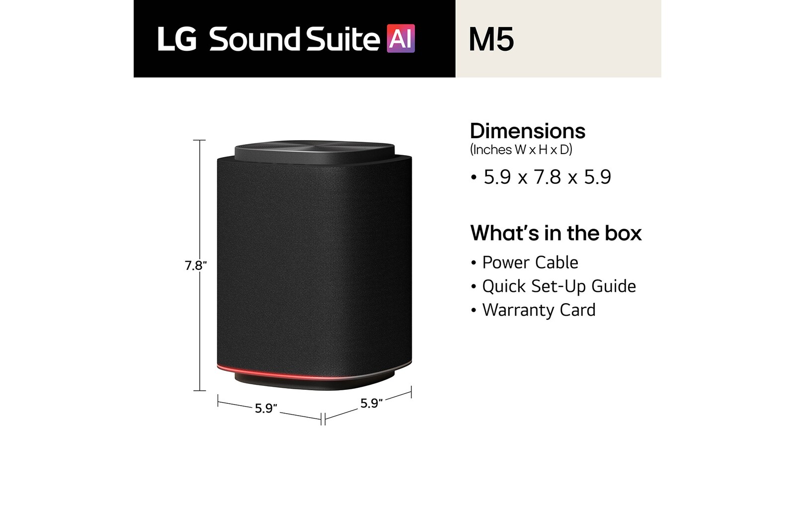 Sound Suite M5: ch 1.1.1 Wireless Speaker with Spatial Sound Experiences & Dolby Atmos FlexConnect
