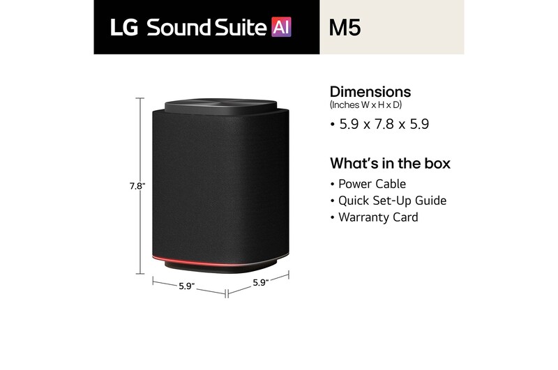 Sound Suite M5: ch 1.1.1 Wireless Speaker with Spatial Sound Experiences & Dolby Atmos FlexConnect