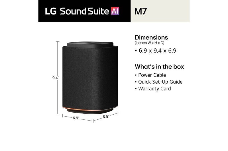 LG Sound Suite M7: ch 2.1.1 Wireless Speaker with Spatial Sound Expansion & Dolby Atmos FlexConnect, M7