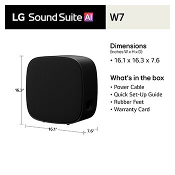 LG Sound Suite W7: Wireless Subwoofer for Immersive Deep Bass, W7