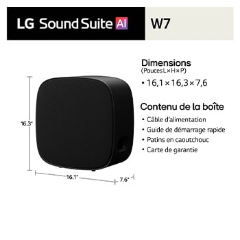 LG Caisson de basses W7 du système Sound Suite : Caisson de basses sans fil pour des basses profondes et immersives, W7