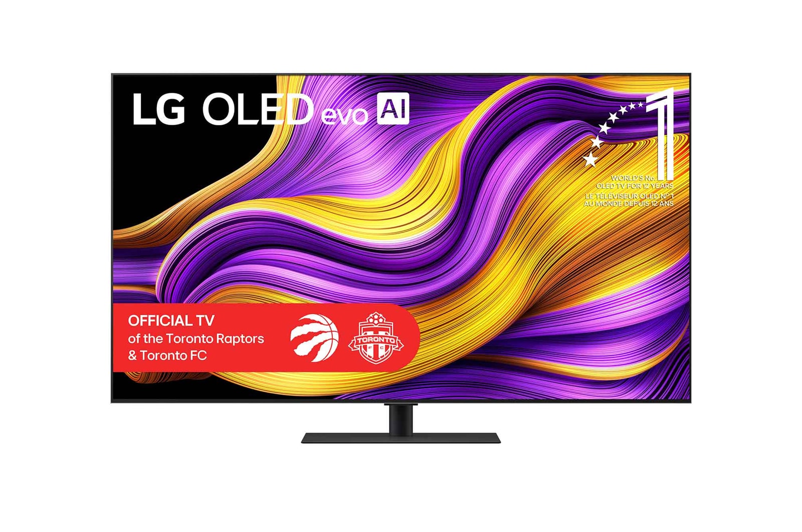 Front view of 65 inch LG OLED evo AI G5 4K Smart TV 2025 (Table Stand Included) OLED65G5SUB