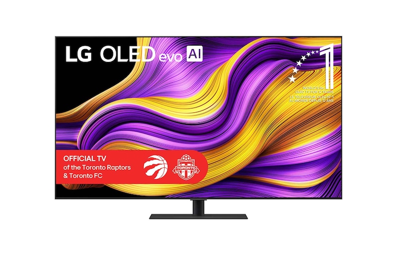Front view of 65 inch LG OLED evo AI G5 4K Smart TV 2025 (Table Stand Included) OLED65G5SUB