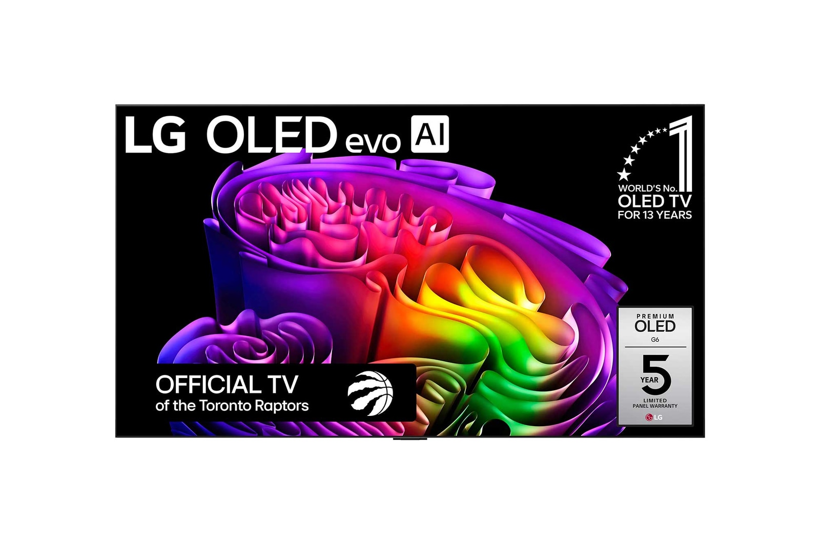 Front view of 77 Inch LG OLED evo AI G6 4K Smart TV 2026 OLED77G6WUA