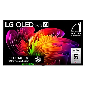 Front view of 77 inch Wallpaper TV LG OLED evo AI W6 4K Smart TV 2026 OLED77W6PUA