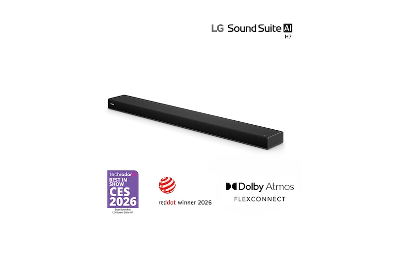 Front view of Sound Suite H7: All-in-one Soundbar for 9.1.6 Spatial Sound & Dolby Atmos FlexConnect H7