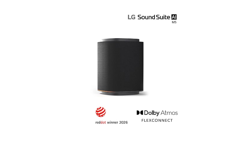 Front view of Sound Suite M5: ch 1.1.1 Wireless Speaker with Spatial Sound Experiences & Dolby Atmos FlexConnect M5