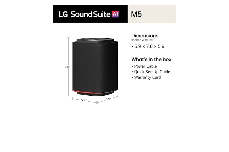 Sound Suite M5: ch 1.1.1 Wireless Speaker with Spatial Sound Experiences & Dolby Atmos FlexConnect