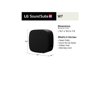 LG Sound Suite W7: Wireless Subwoofer for Immersive Deep Bass, W7