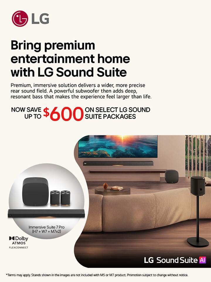 Sound Suite M7: ch 2.1.1 Wireless Speaker with Spatial Sound Expansion & Dolby Atmos FlexConnect