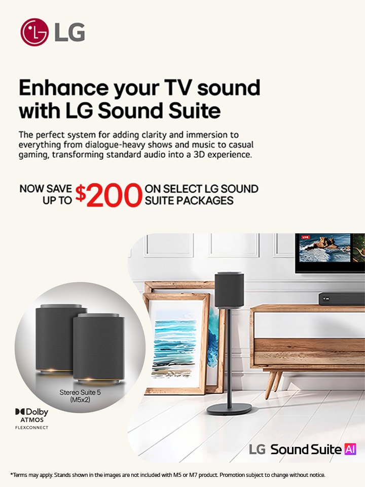 Sound Suite M5: ch 1.1.1 Wireless Speaker with Spatial Sound Experiences & Dolby Atmos FlexConnect