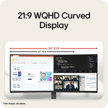 LG UltraWide™ 34 Inch 144Hz WQHD Curved (1800R) Monitor 34U640B with USB-C, HDR 10, and sRGB 99% (Typ.)