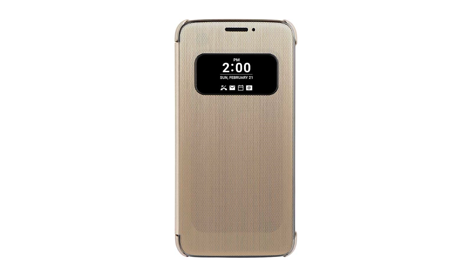 Front view of LG G5 Quick Cover Case - Gold CFV-160 Gold