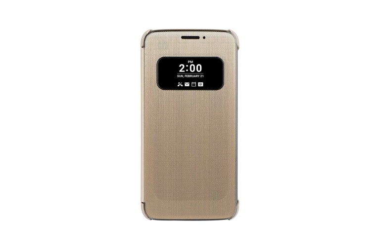 Front view of LG G5 Quick Cover Case - Gold CFV-160 Gold