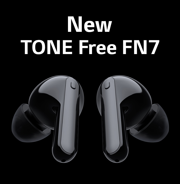Two earbuds are floating in the black background.