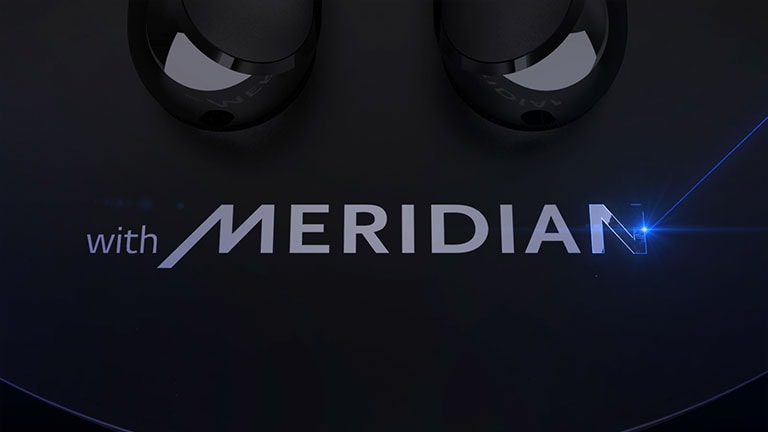 "with MERIDIAN" is carved with  blue laser.