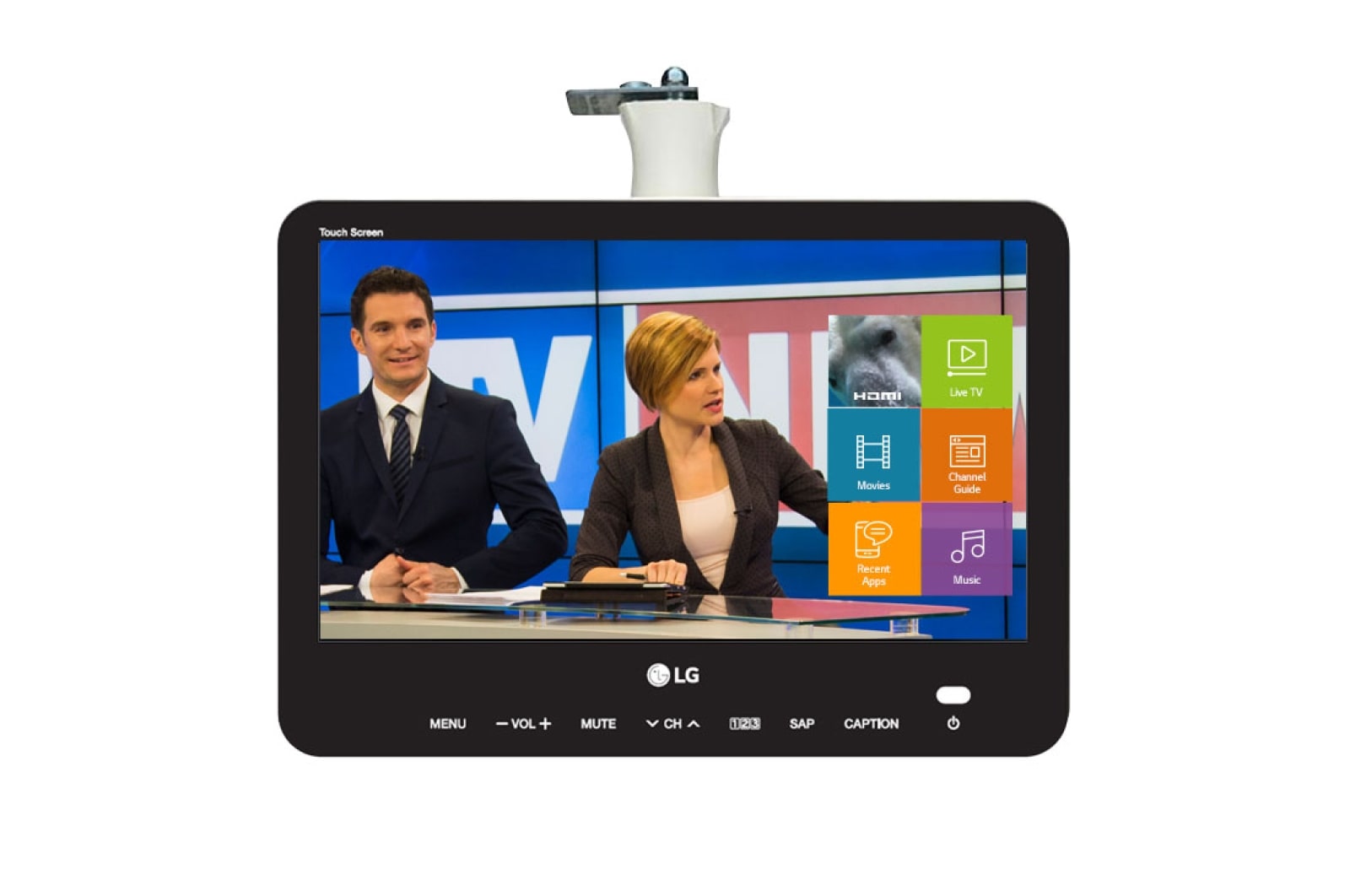 Front view of 15” LS766 IPS Full HD Personal Healthcare Smart Touch TV with Pro:Centric Direct Management Solution, Pro:Idiom Digital Right Management, and preloaded applications 15LS766A0UA