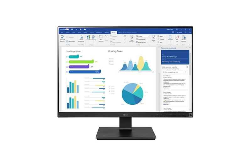 LG 25'' BL55WY Series 16:10 IPS Adjustable Computer Monitor with Flicker Safe & various interfaces 1920 x 1200, 25BL55WY-B