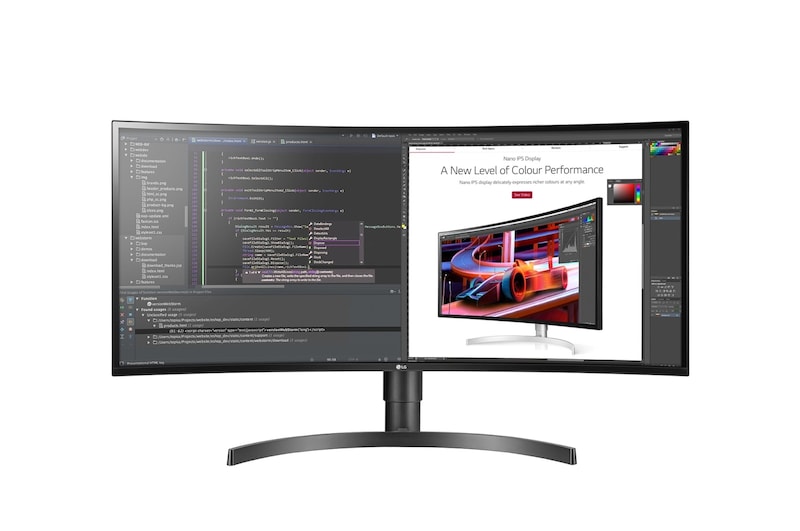 LG 34" 34WL85C QHD (3440 x 1440) IPS Monitor, 34WL85C-B