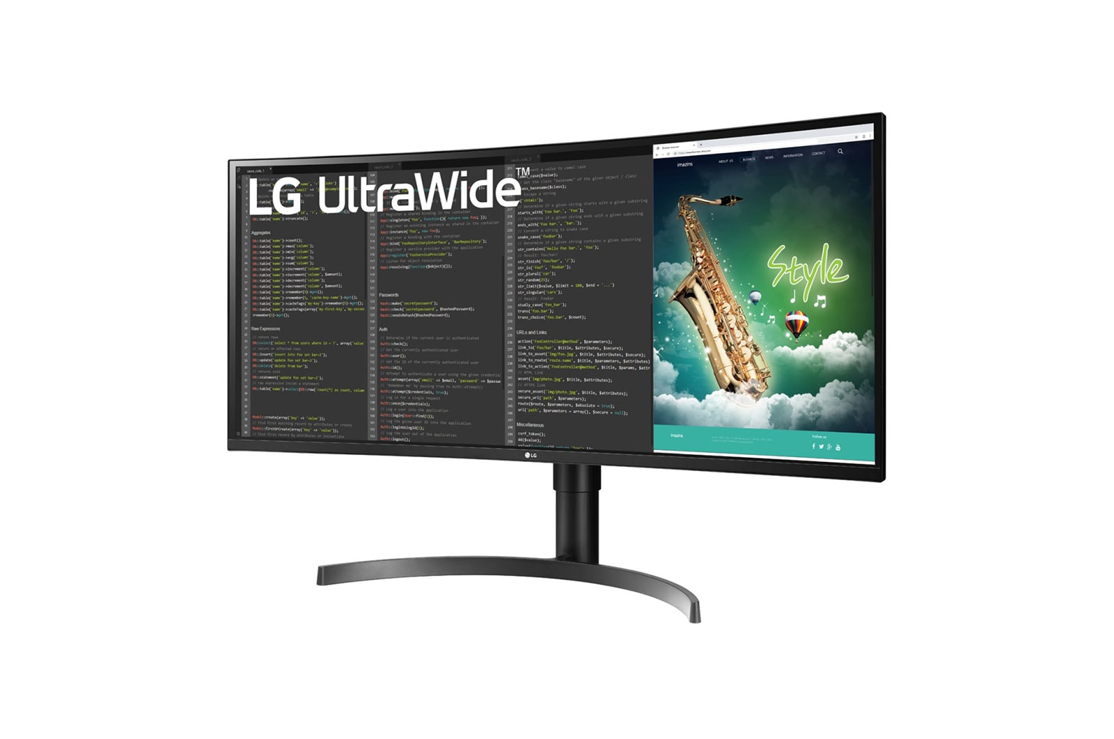 LG 35” VA HDR QHD UltraWide™ Curved Monitor (3440x1440) with 100Hz Refresh Rate, 5ms(GTG), USB Type-C™, AMD FreeSync™, Dynamic Action Sync, Black Stabilizer, MaxxAudio® & Ergonomic Design, 35BN75C-B