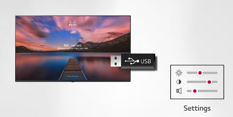 The USB with a copy of another TV's setting is helping to set up a new TV.
