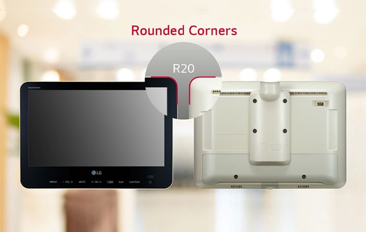 The rounded-corner design of the LN766A is being shown.
