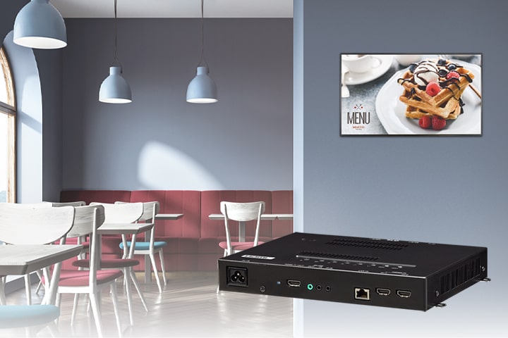 WP601 is connected to LG digital signage to perform several functions.
