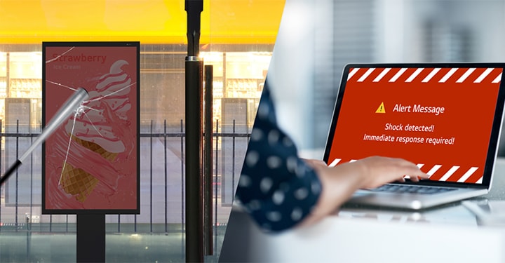 If the device detects external impact surpassing a certain threshold, an alert is automatically sent to the administrator.	