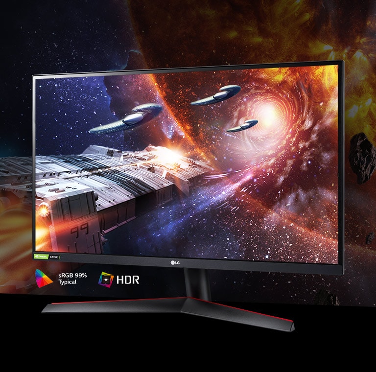 The Gaming Scene in Rich Colours and Contrast on The Monitor Supporting Hdr10 With Srgb 99% (Typ.)