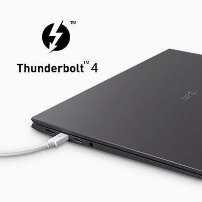 It shows a cable connected to Thunderbolt™ 4 port.