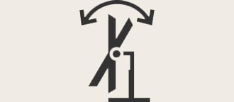 The monitor offering tilt adjustment.