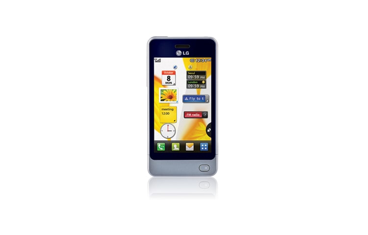 Front view of Pop | 3 inch touchscreen, virtual QWERTY, 3.0 mp Camera to take pics and record videos GD510
