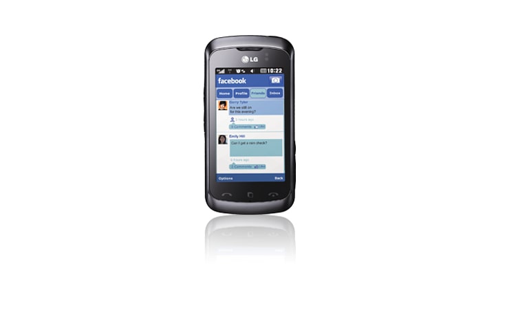 Front view of Shine Touch | Slim 3 inch touch screen, 3MP camera, features Dolby mobile sound KM555