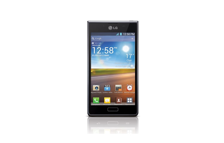 Front view of Optimus L7 | Smart. Stylish. Slim &amp; Efficient Smartphone LG-P705G