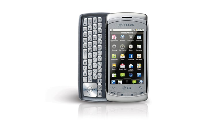 Front view of Shine Plus | Android powered, touchscreen, QWERTY keypad, 5MP camera, Wifi, LG710